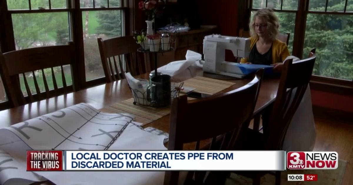 Il medico locale produce abiti medici con materiali di scarto