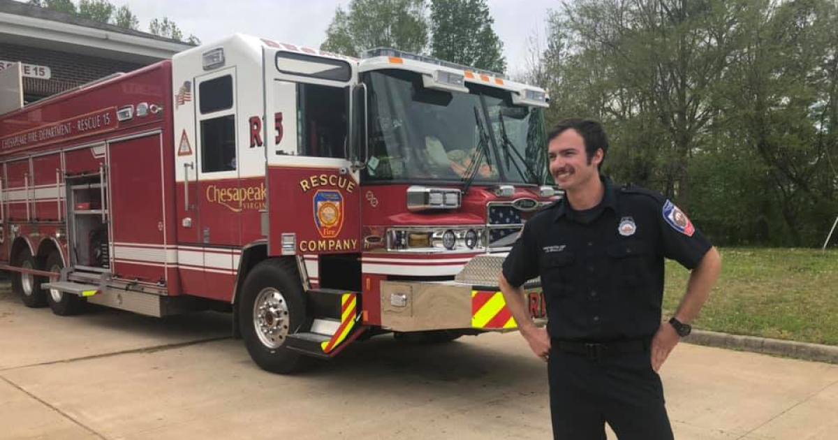 Il pompiere di Chesapeake parla dopo aver salvato il pilota sospeso dal ponte alto