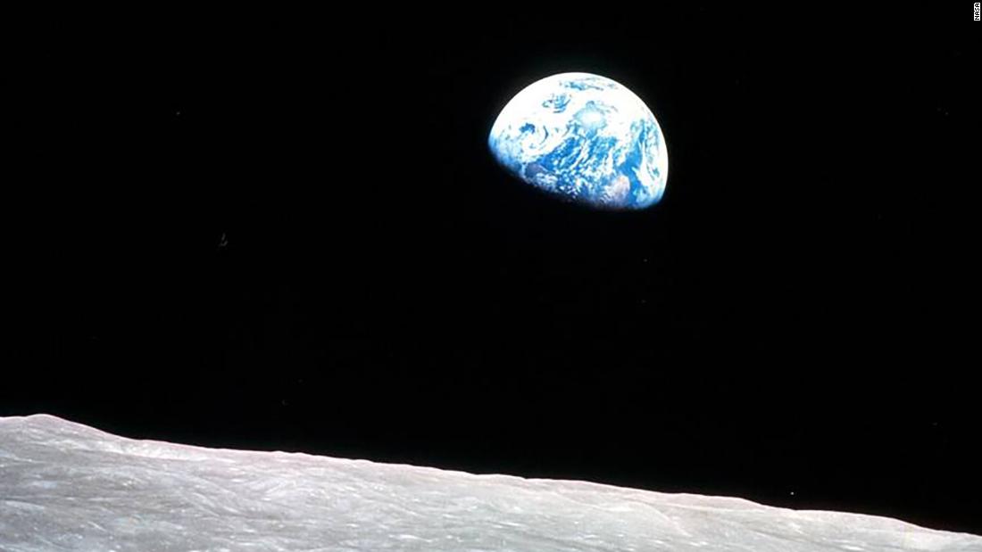Earth seen from Apollo 8, the first manned mission to the moon.