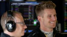 Hulkenberg si prepara a guidare durante i test per il Gran Premio del Brasile di F1.
