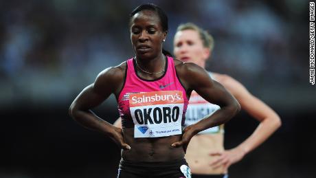 Okoro partecipa agli 800 metri femminili nel primo giorno dei Sainsbury's Birthday Games - IAAF Diamond League 2013 al Queen Elizabeth Olympic Park il 26 luglio 2013 a Londra.