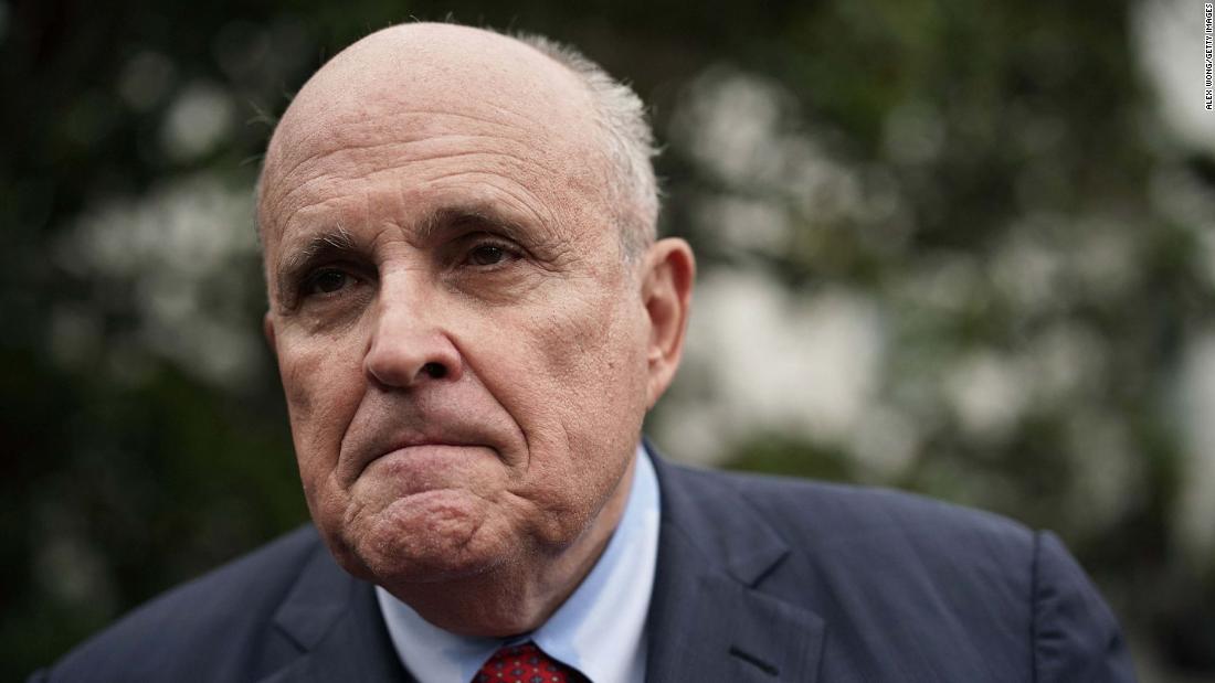 Rudy Giuliani, former New York City mayor and current lawyer for U.S. President Donald Trump, speaks to members of the media during a White House Sports and Fitness Day at the South Lawn of the White House May 30, 2018 in Washington, DC.
