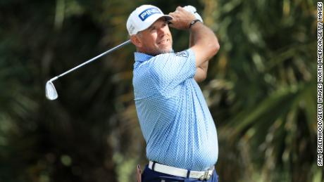 Westwood of England plays his shot from the seventh tee during the final round of the Honda Classic at PGA National Resort and Spa Champion course on March 01, 2023 in Palm Beach Gardens, Florida.