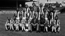 La squadra del West Brom per la stagione 1978/79, con Cunningham, Regis e Batson.