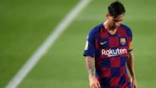 Messi cut a dejected figure after a shock home loss to Osasuna in Barcelona&#39;s penultimate league match of the season, after which he labeled the side &quot;weak&quot;.