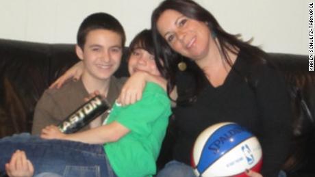 Karen Schultz-Tarnopol pictured with her sons Jake and Jonah around 2010.