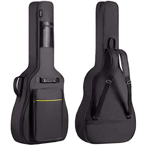 Borsa per chitarra acustica da 41 pollici impermeabile per chitarra acustica imbottita OriGlam doppia tracolla regolabile custodia per chitarra colore: nero