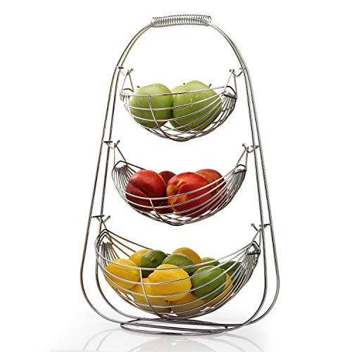 Portafrutta a 2 piani per frutta e verdura in ceramica Dravem per frutta e feste 