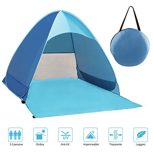 Ergocar Tenda Campeggio Pop Up 3-4 Persone Ultra-Leggero Tenda Impermeabile Antivento a Cupola Leggera con Veranda per Campeggio Escursioni Arrampicata