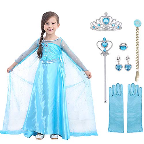 ReliBeauty Ragazze Vestito Bambine Principessa Elsa Costume Abito
