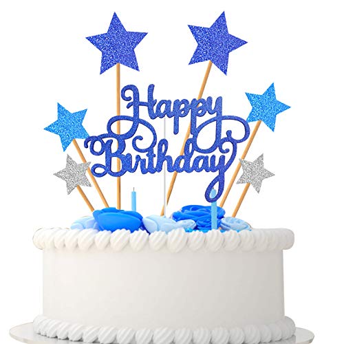 15,2 x 15,2 cm Decorazione per torta di buon compleanno con glitter decorazione scintillante multicolore 6 x 6 Inches